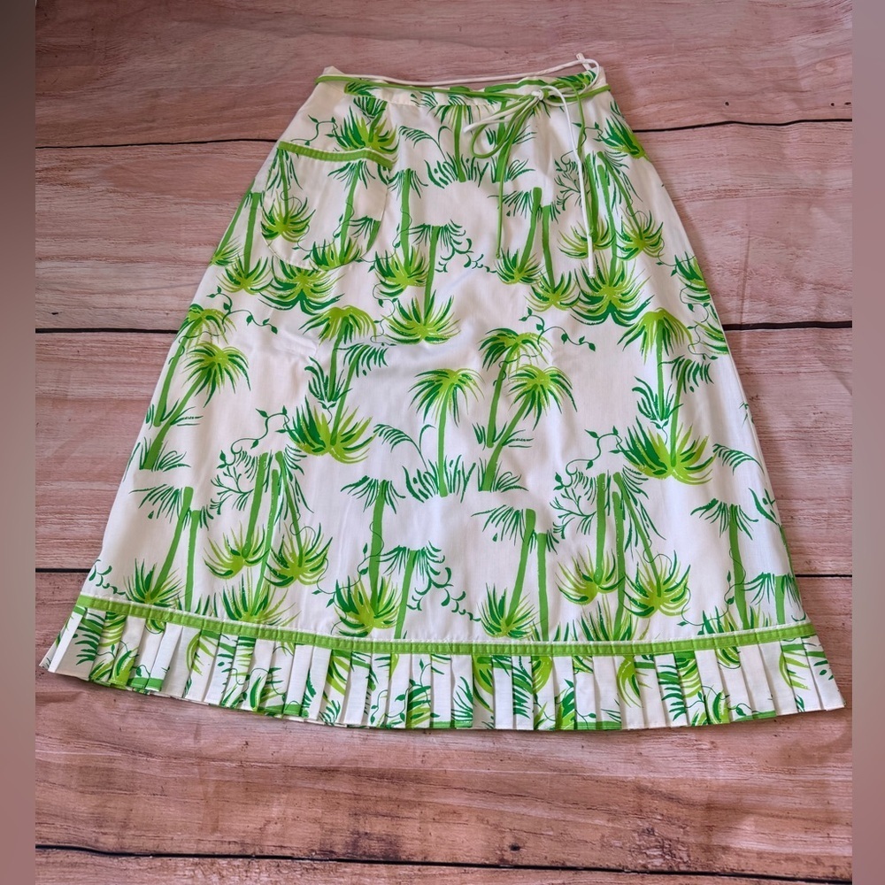 VTG The Lilly Lilly Pulitzer 60s Label Tropical Palm Trees Maxi midi Skirt Sz 12
